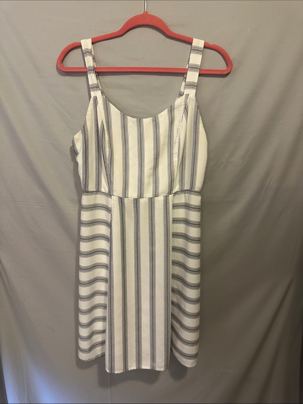 SO White Midi Dress with Navy Stripes